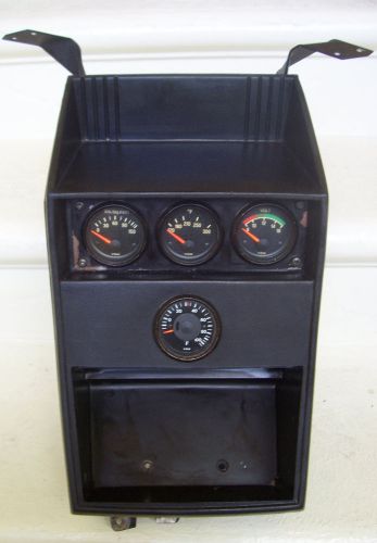 Saab 99 console with oil, water, voltage, ambient temperature gauges