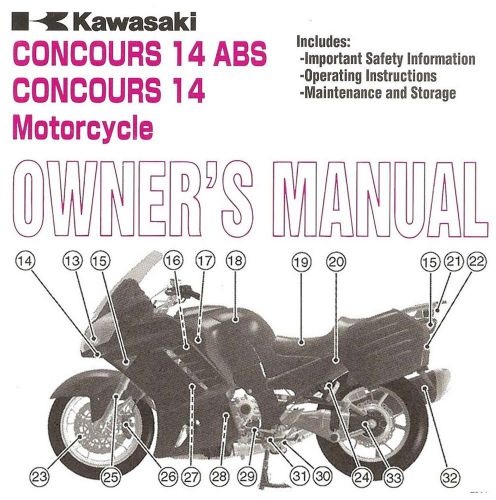 2008 kawasaki concours 14 abs motorcycle owners manual -concours zg1400a/b