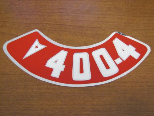 Pontiac 400-4v air cleaner decal, red w/ white lettering