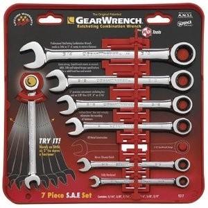 Gearwrench 9417 seven piece ratcheting metric wrench set