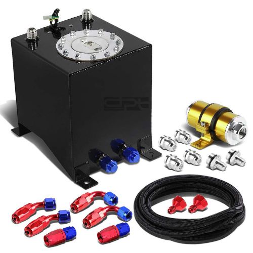 2.5 gallon/9.5l aluminum fuel cell tank+oil feed line+30 micron filter kit gold