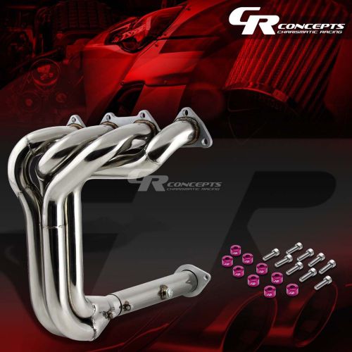 J2 for b-series exhaust manifold 4-1 racing tri-y header+purple washer bolts