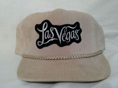 Snap back vintage khaki corduroy  hat  las vegas kc rope like new