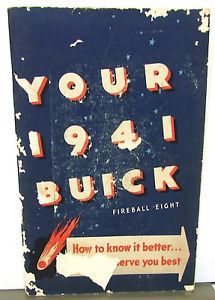 1941 buick fireball eight owners manual original