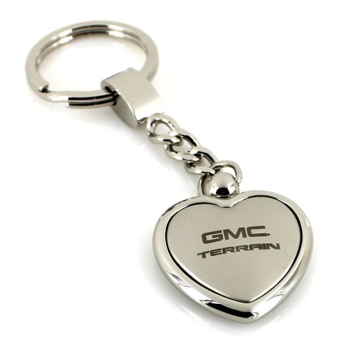 Gmc terrain chrome two tone heart shape keychain