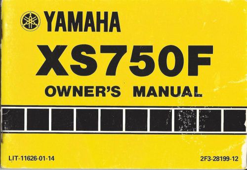 Owner&#039;s manual 1979 yamaha xs750f xs750