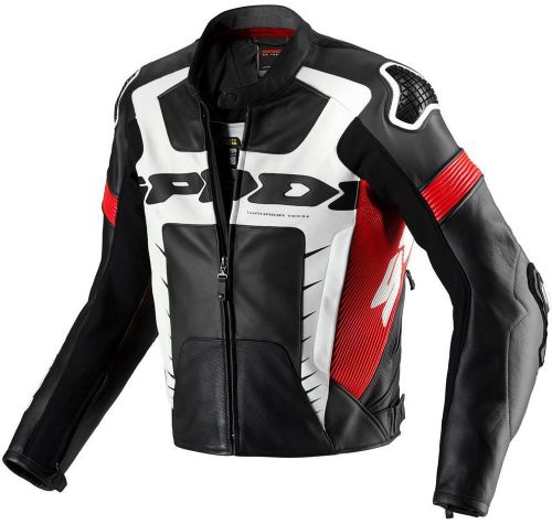 Spidi / warrior pro / race leather motorcycle jacket / black-red / new