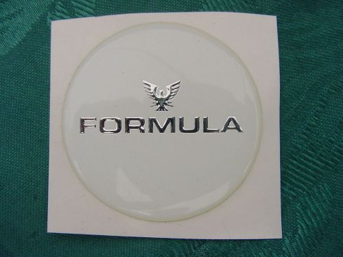 Formula boat steering wheel emblem white &amp; chrome 1-11/16&#034; across new