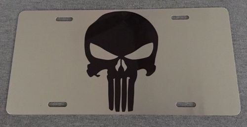 Punisher silver license plate new car tag metal