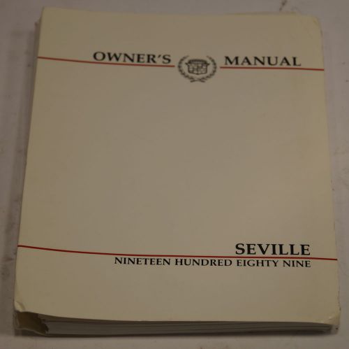 1989 cadillac seville owner&#039;s manual  book