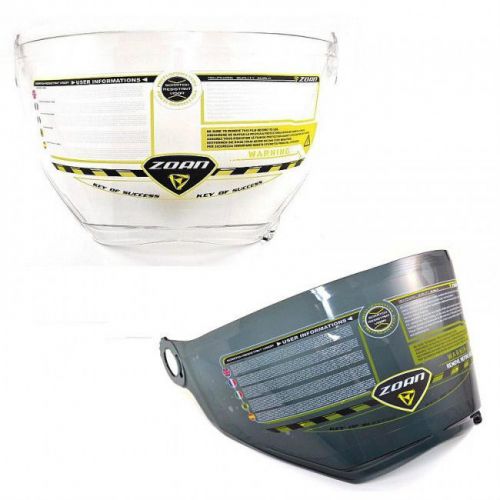 Zoan synchrony duo-sport dual sport helmet shields - clear, tint, electric