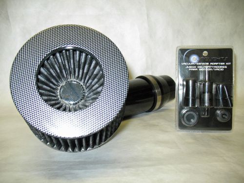 Universal 3&#034; diameter carbon fiber short ram air intake with sensor adapter kit