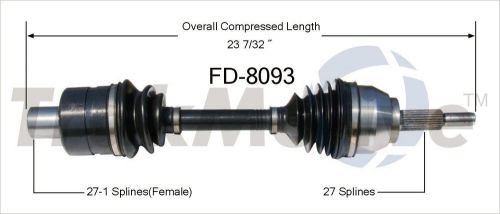 New cv axle shaft fits 2002-2005 mercury mountaineer  surtrack perf axles (was w