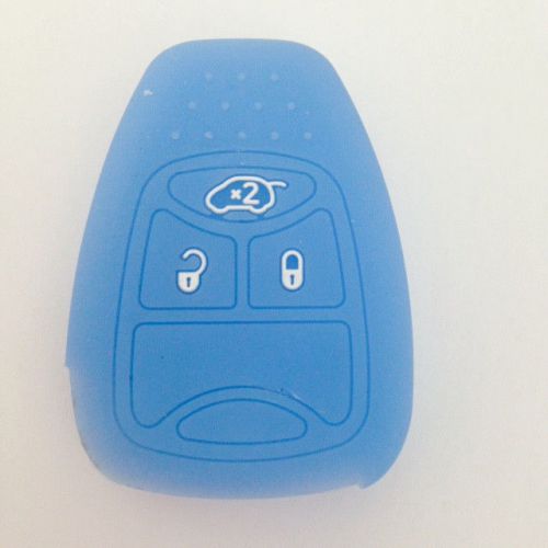 Light blue fob skin key cover silicone key jacket holder bag protector for dodge