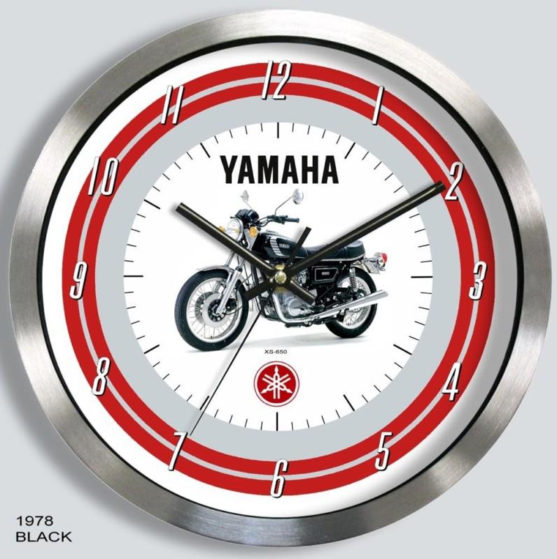 Yamaha xs650 motorcycle metal wall clock 1978 1977 xs-650 black