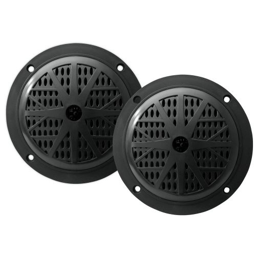 Enrock ekmsb4 pair 100w black 4&#034; dual cone waterproof stereo speaker system