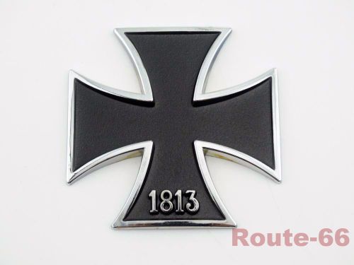Black metal 1813 iron cross gas tank fairing emblem decal for harley xl883 1200