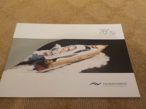 78&#039; fly numarine preformance motoryachts marketing / specifications brochure