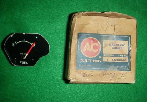 Nos 62 1962 chevy ii delco gas gasoline fuel gauge 5643846 nova