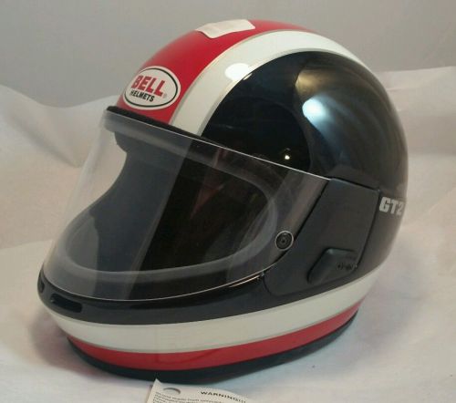 Bell full face gt2 red white &amp; black nos 7 1/4 58cm vintage helmet in box nib