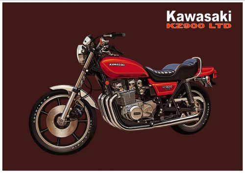 Kawasaki poster z1 ltd kz900 ltd 1976 1977 suitable to frame