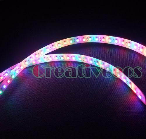 2x 60cm 24" 1210 smd waterproof flexible led strip light flashing multi color
