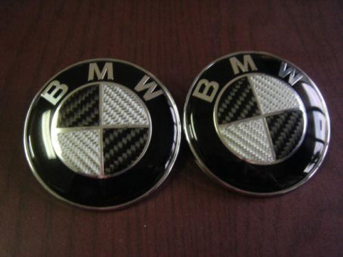 Bmw hood trunk emblem badge e46 e90 m3 black carbon x 2 pieces