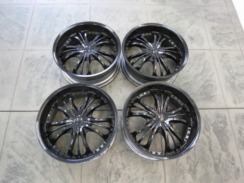 Set of 4 black 20" aftermarket wheels/rims universal 5 lug pattern