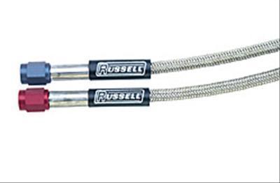 Russell hose braided stainless -4 an female end red 1/8 npt red 24" length ea
