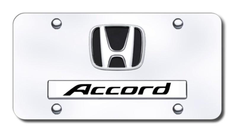 Honda dual accord chrome on chrome license plate made in usa genuine
