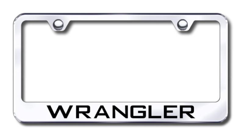 Chrysler wrangler  engraved chrome license plate frame -metal made in usa genui