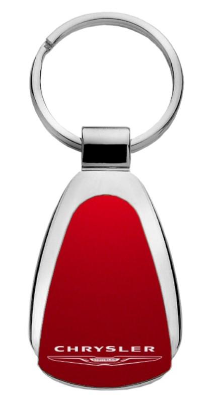 Chrysler  red teardrop keychain / key fob engraved in usa genuine
