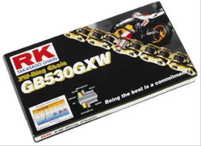 Rk gb530gxw motorcycle chain 530 140 links gold zinc plated gb530gxw-140