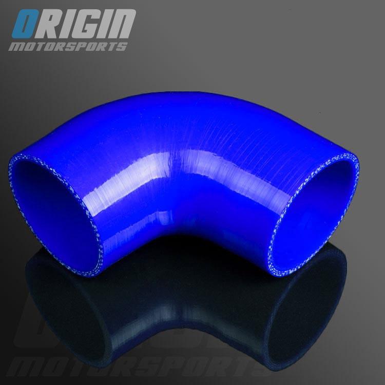 Blue 3.15" to 3.15" 90 degree turbo intercooler silicone elbow hose 3ply id:80mm