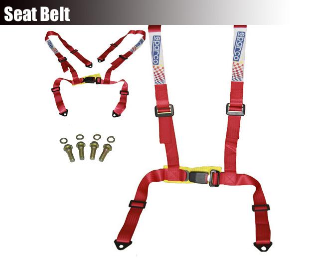 Universal 4 point racing safety harness strap seat belt strap bolt in jdm red