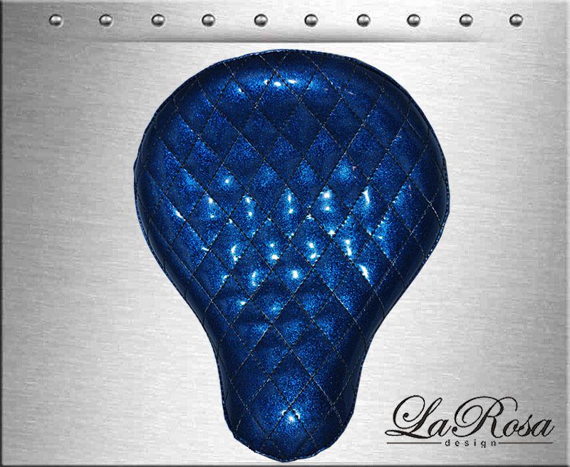 16" larosa blue metallic diamond tuk harley bobber rigid custom mount solo seat