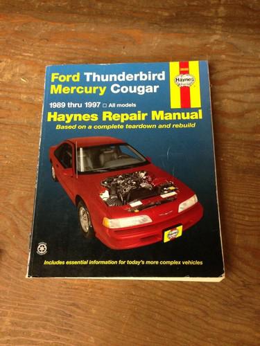 Ford thunderbird and mercury cougar repair manual