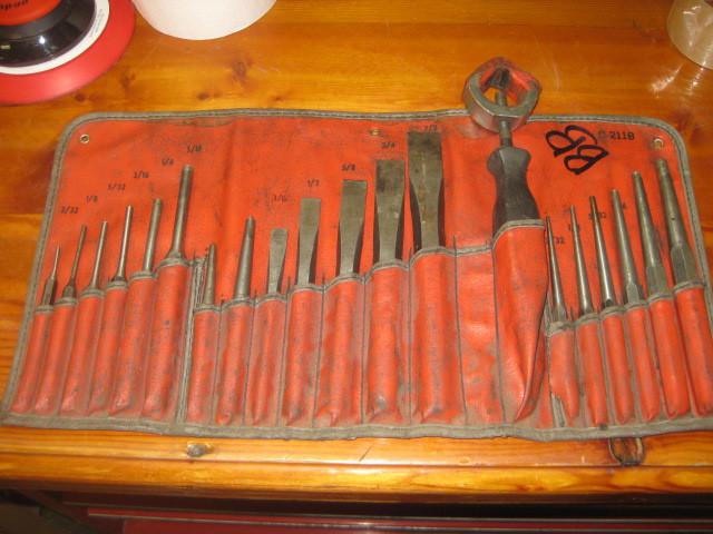 Snap on tools 21 piece punch & chisel set pin/starter/flat in a kit bag ppc210