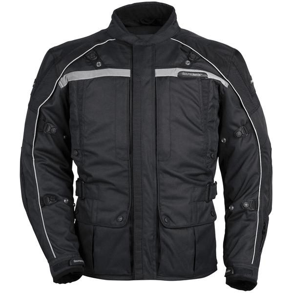 Tourmaster transition 3 womens black large textile motorcycle jacket 3/4 lrg