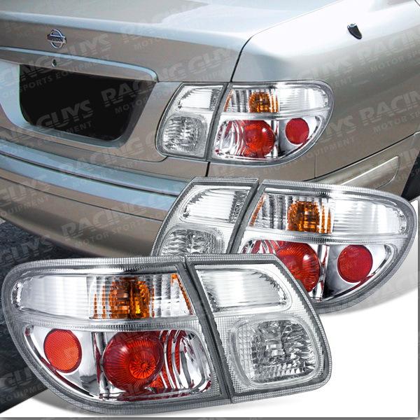 New left+right euro clear chrome tail lights trunk lamps pair set 4pc altezza