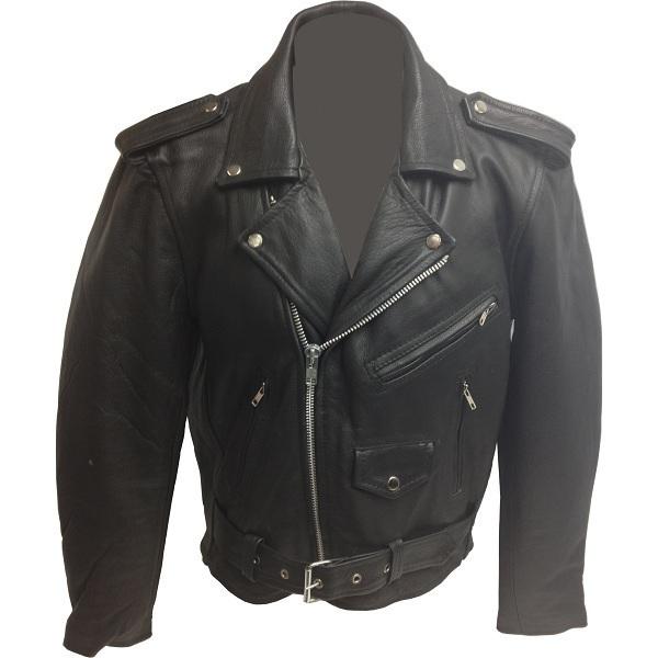 American top premium motorcycle cowhide leather jacket size 44