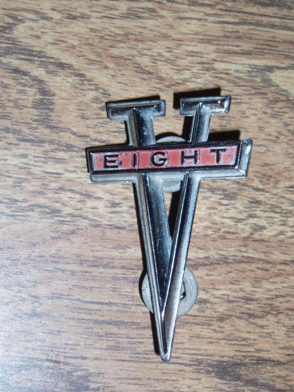 1965 dodge plymouth v8  v eight fender emblem 