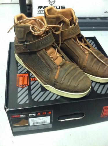 Icon 1000 truant motorcycle boot brown size 12