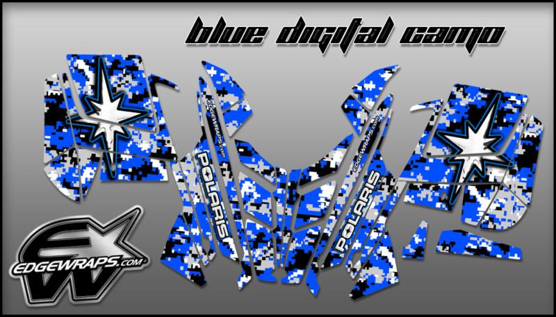 Polaris pro-rmk rush custom graphics kit -  blue digital camo