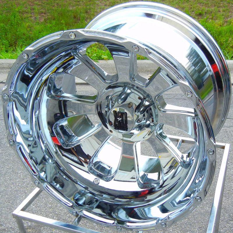 22x14" chrome kmc xd armour wheels rims ford f150 expedition fx4 4x4 ecoboost