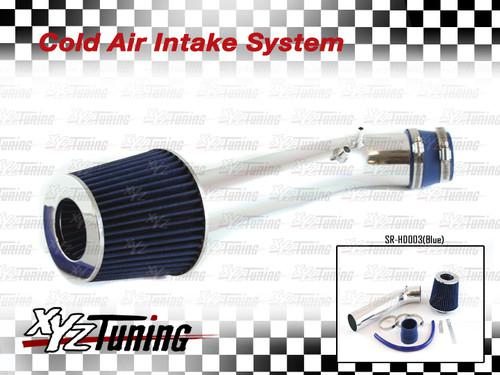 Jdm blue 96-98 civic ex/hx 1.6 l4 short ram air intake induction kit + filter 3"