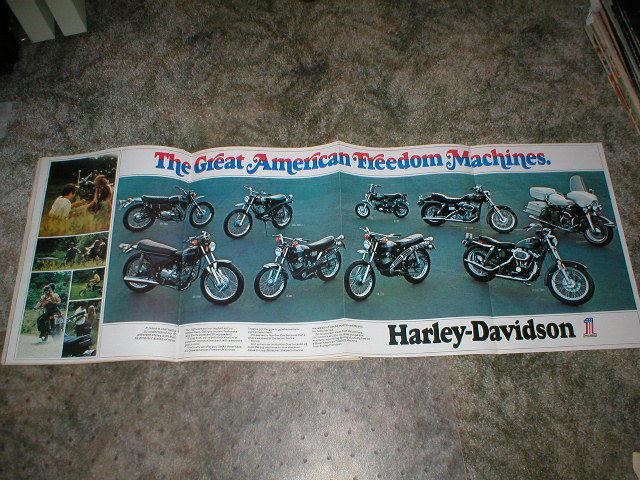 1973 harley - davidson 8 page foldout cycle brochure full lineup all models