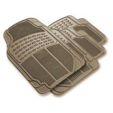 Set of 4piece car vehicle floor mat  universal fit,all-weather rubber mat beige