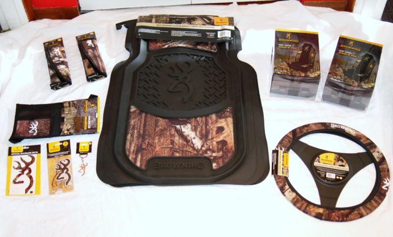 Browning buckmark 11 pc camo auto accessory gift set floor mats seat covers
