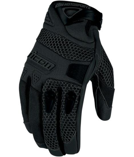 Icon anthem mens motorcycle gloves leather / textile black 4xl xxxxl 4x